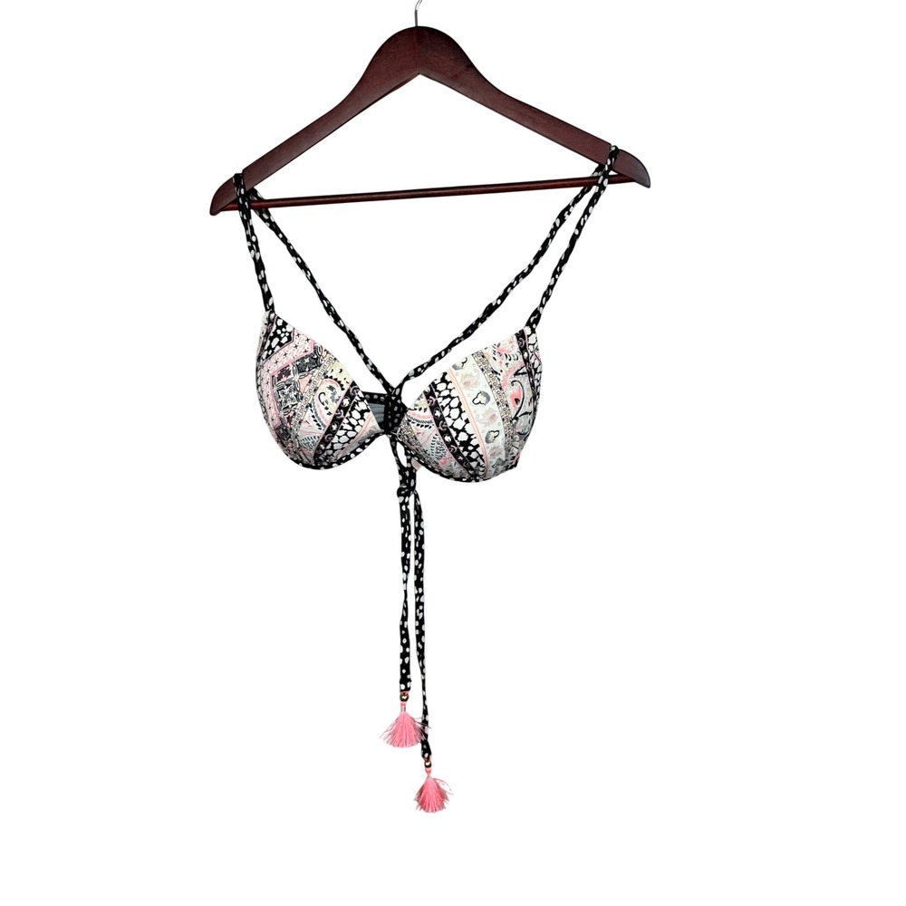 Victoria's Secret Black and Pink Bikini Top